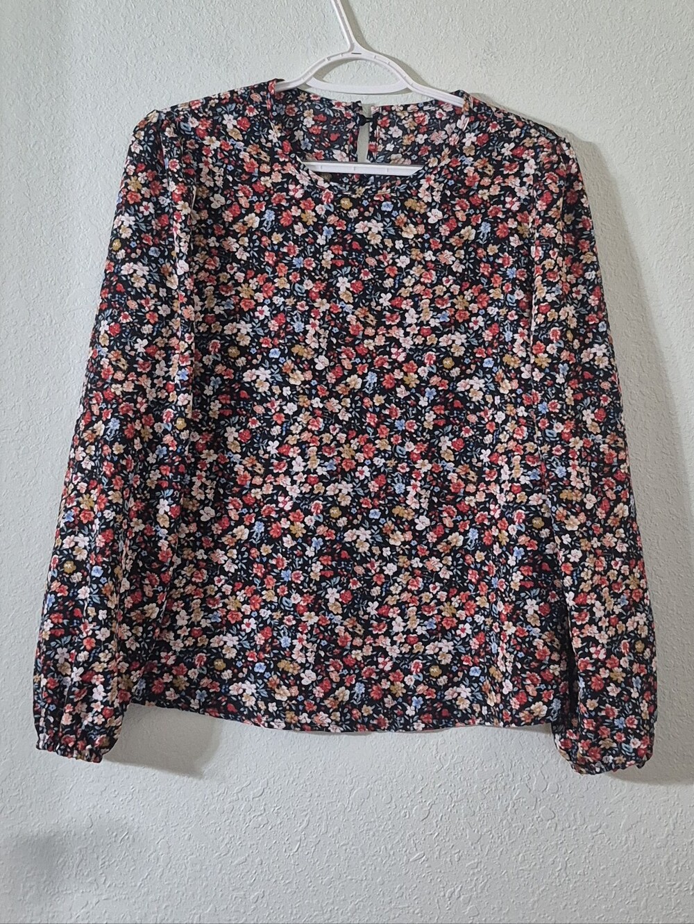 Women's Floral Long-Sleeve Blouse - Black Multi